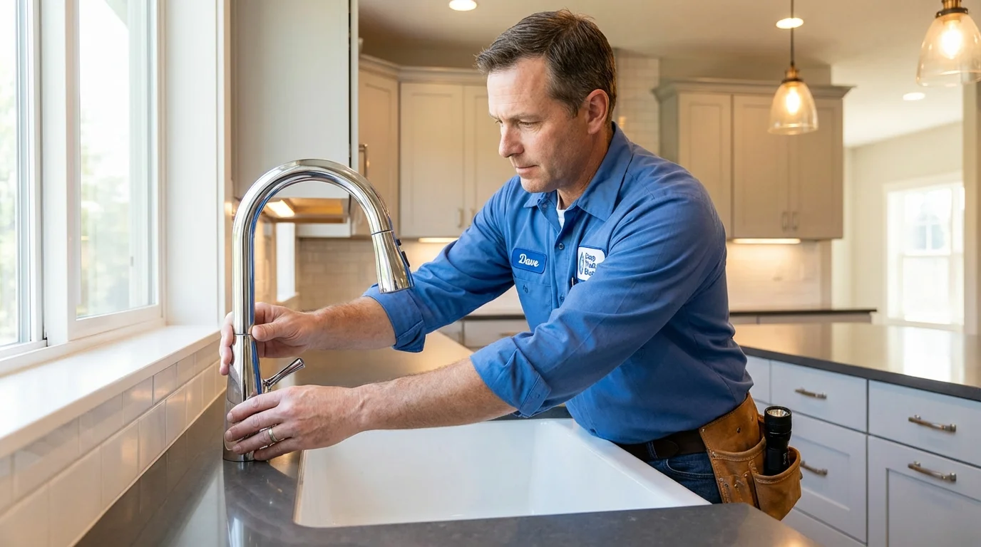Kitchen faucet installation by Johns Plumbing LLC in Columbus Grove