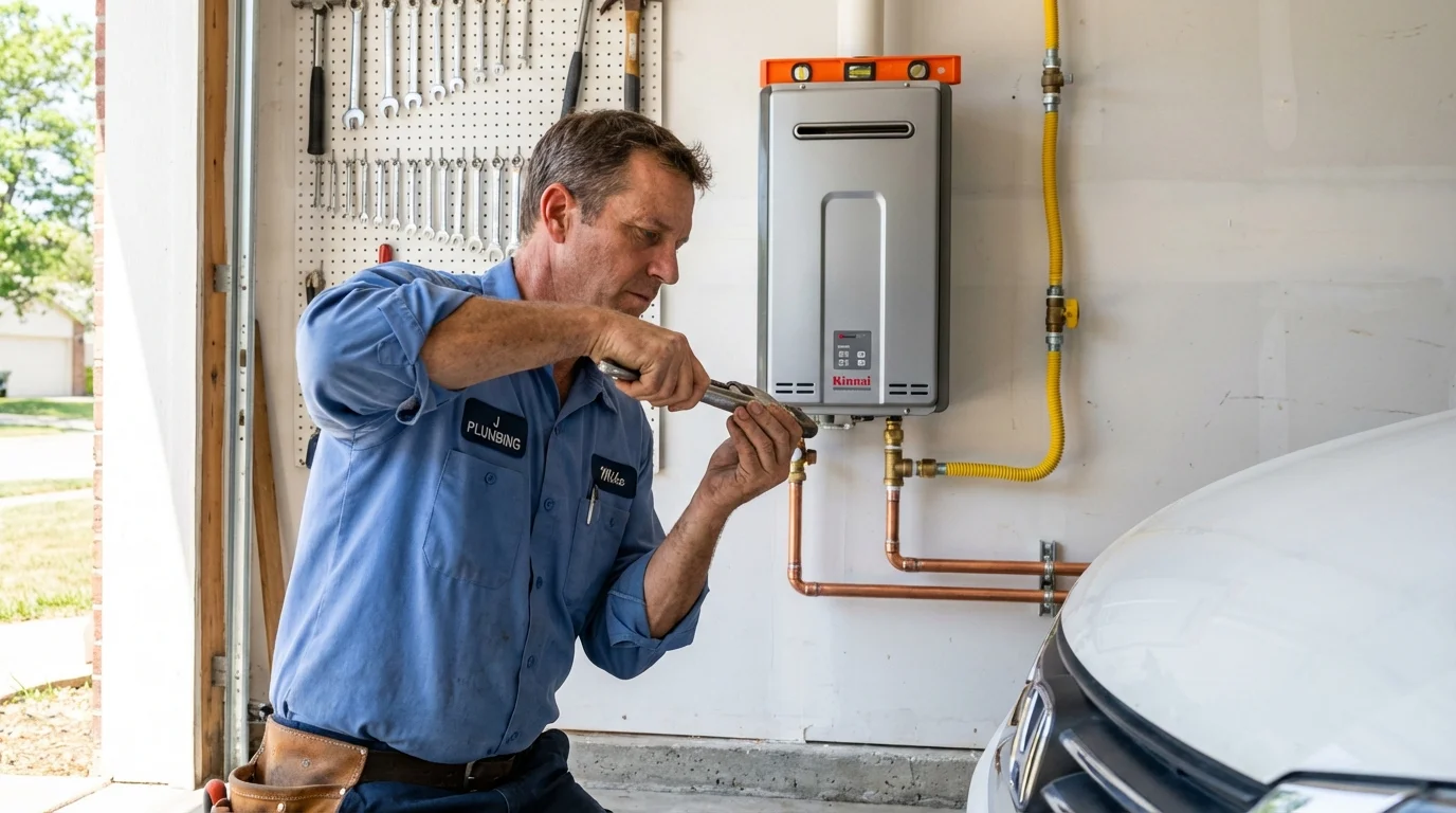 Tankless water heater installation by a Johns Plumbing LLC plumber in Columbus Grove